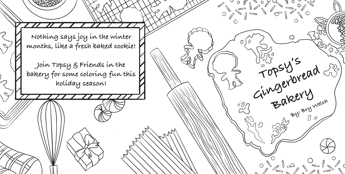 PRE-ORDER Topsy's Gingerbread Bakery Coloring Book